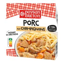Plat Cuisiné Porc Aux Champignons Micro-ondable Paysan Breton