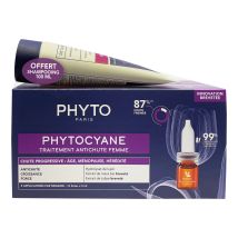 Soin Cheveux Anti-chute Femme Phytocyane + Shampoing Revigorant Phyto