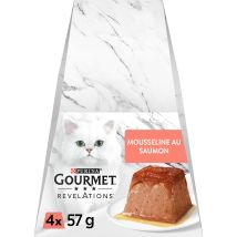 Gourmet - Pâtée Pour Chat Adulte En Mousse Saumon Revelations Gourmet - Les 4 Barquettes De 57g