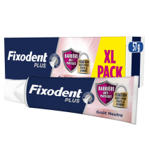 Fixodent - Crème Adhésive Pour Prothèses Totales Et Partielles Barrière Anti-particules Fixation Forte Pour Toute La Journée Avec Embout Fin Goût 
