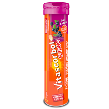 Vitascorbol - Complément Alimentaire Fatigue Système Immunitaire Effervescent Vitamine C 1000 Mg Sans Sucres Cassis Vitascorbol - Le Tube De 15 