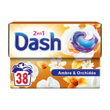 Dash - Lessive Capsules 2 En 1 Ambre Et Orchidée Dash - Le Pack De 38 Capsules
