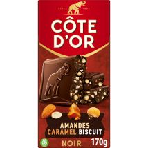 Tablette De Chocolat Noir Amandes Caramel Biscuit Cote D'or