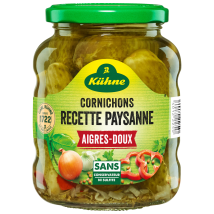 Kuhne - Cornichons Aigres-doux Kuhne - Le Bocal De 185 G Net Égoutté