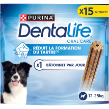 Dentalife - Friandises Pour Chien Adulte Medium +10kg Hygiène Bucco Dentaire Dentalife - Le Sachet De 15 Bâtonnets - 345g