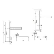 Ensemble Sur Plaques + Béquille Red Carré 8mm Entraxe 92mm Noir Ral 9005 Sofi 5112239202