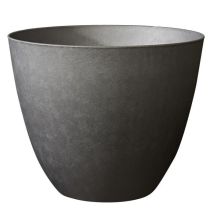 Pot De Fleurs Rond Ø 50 Cm - Element - 47,8 L - Intérieur / Extérieur - Ø 48,8 X H. 38,4 Cm - Gris Anthracite