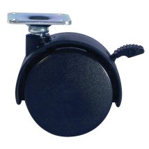 Roulettes Pivotantes Twin Sur Platine 50 Mm Noir Polyamide Rhombus
