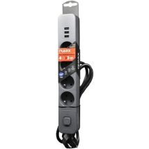Multiprise - 4 Prises - Avec 3 Ports Usb, Câble 3m