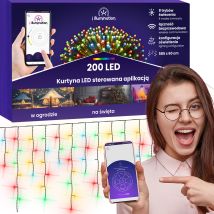 Rideau Led Toute L'année Contrôlé Par App, Décoration Lumineuse 200 Guirlandes