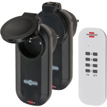 Set De Prises Télécommandées Brennenstuhl Confort-line - 2 Prises Pour L'extérieur Avec Clapet - 1507031