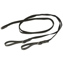 Rênes Coulissantes Avec Boucles En Cuir Souple Noir Covalliero