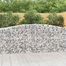 Paniers À Gabions Arqués 2 Pcs 400x50x100-120 Fer Galvanisé