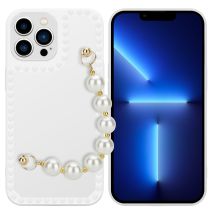 Coque Pour Iphone 13 Pro Max En Blanc Etui Protection Chaîne Poignet Cadorabo