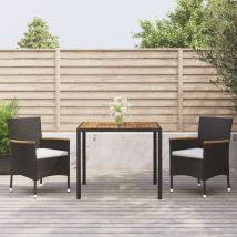 Ensemble À Manger De Jardin Avec Coussins 3 Pcs Noir Vidaxl