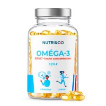 Omega 3 Huile De Poissons Sauvages 2000mg - Issus De Pêche Durable - 120 Gélules Anti Oxydation - Nutri&Co