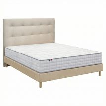 Matelas Ressorts 7 Zones H24 Sommier Tete De Lit Beige 140 X 200