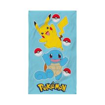 Serviette De Plage Enfant Pokémon 100% Coton Bleu Clair 70x120 Cm Cti