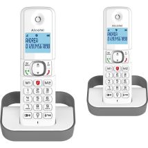 Téléphone Fixe Sans Fil Sans Répondeur F860 Duo Gris Alcatel
