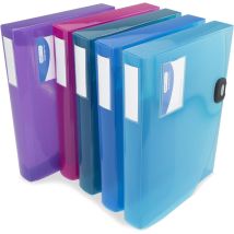 Boites De Classement - Polypro - Rigide - A4 - Dos 40mm - 5 Couleurs Assorties