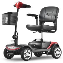 Scooter De Mobilité Pliable Pour Seniors Sweetrich S1 Sport - Aide Médicale Électrique - Noir Rouge
