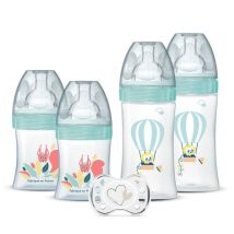 Lot De 4 Biberons Naissance Tétine Plate Anti-colique (2x150ml Et 2x270ml), + Une Sucette Naissance