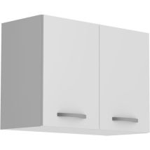Meuble Haut 2 Portes - Blanc - L 80 X P 36 X H 58 Cm