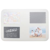 Set De Table Blanc Décoré En Plastique Rectangulaire 45x30cm Menu