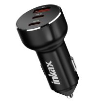 Chargeur Allume Cigare 78w Double Usb-c + Usb Charge Rapide Compact Noir Inkax
