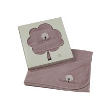 Eveil Et Nature Plaid Velours 75x100 Cm Coton Bio Bois De Rose