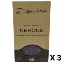 Lot 3x Riz Noir Nerone Italie Boîte 500g