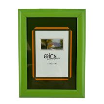 Cadre Photo - Pour Photo 15x21cm - Bois - Vert - Bords Larges - A Suspendre Ou À Poser