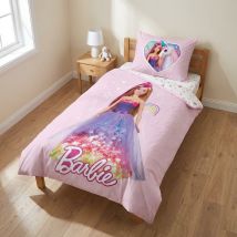 Parure De Lit Barbie 100x135 + Taie 40x60 Cm – Rose Coton
