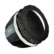 Walimex Pro Studio Parabolic Softbox 90 Cm, Pivotant À 360°, Fonction Parapluie, Avec Grille, Masque, Adaptateur Bowe...
