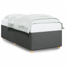 Lit Adulte Lit Simple Cadre De Lit Gris Foncé 100x200 Cm Tissu