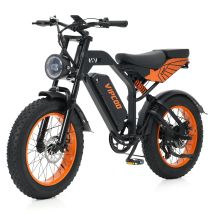 Vélo Électrique Vipcoo Vm6, Batterie 48 V 18,2 Ah, Fat Bike 20 Pouces, Noir Et Orange