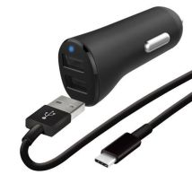 Pack Chargeur Voiture Prise Allume Cigare Wefix Double Usb A 4,8a Avec