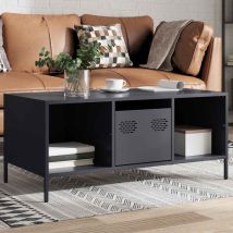 Table Basse Table D'appoint Table De Salon Anthracite 101,5x50x43,5 Cm Acier Laminé À Froid