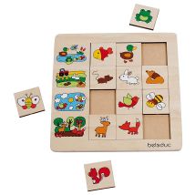 Beleduc Puzzle En Bois Tri Animaux Et Environnements 12 Pièces