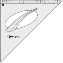 Jpc Creations Equerre Isolign En Plastique Incassable 45° Hypothénuse 21 Cm