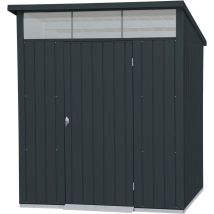 Abri De Jardin à Toit Plat En Métal 3,92m2 Gris Anthracite Duramax