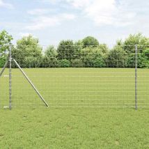 Fixation Au Sol De Clôture Euro Extérieure 25 X 1 M Argenté Vidaxl