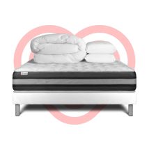 Pack Prêt À Dormir 140x190 Cm Ressorts Ensachés Et Mémoire De Forme Sommier Blanc