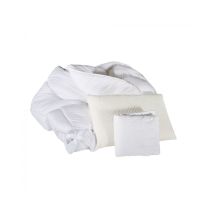 Olympe Literie 140x190 - 140x200 = 2 Oreillers + 1 Couette 200x200 + 1 Protège Matelas 140x190 Extensible