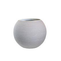 Vase En Résine Pour Plantes D'intérieur Et D'extérieur, Sphère Design Ronde D.40x33h Botticelli Beige