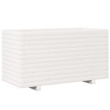 Jardinière Pot De Fleurs Bacs À Fleurs Blanc 90x40x49,5 Cm Bois De Pin Massif