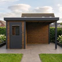 Abri De Jardin En Bois Mira 4.06x2.59m - 10.51m2 - Ep. 28mm - Traité - Altanka