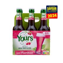 Yours - Bière Saveur Framboise Sans Alcool 0,0% Yours - 6x33cl