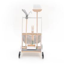 Chariot Nettoyage Pour Enfants Montessori Robincool Clean Up 35x43x56,5 Cm Bois Éco Serpillière, Balai, Balayette Et Pe