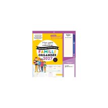 Calendrier Famille Larousse 2027 Compact Broché Vertical Jaune Violet Blanc
